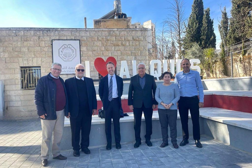 Al-Quds University President Receives Delegation from Harvard University and Sweden’s Herbert Kellman Institute at Beit Hanina Campus